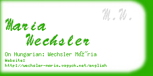 maria wechsler business card